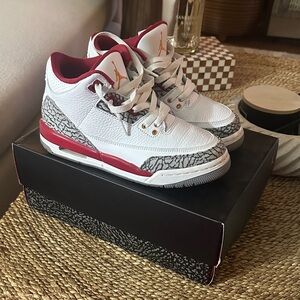 Jordan Retro 3 White with Red and Cement Grey Accents